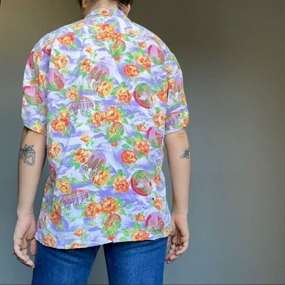 COPY - Vintage Women’s Jams World Hawaiian Floral Tropical Purple Button Up Blo… - Picture 5 of 12